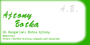 ajtony botka business card
